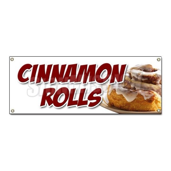 CINNAMON ROLLS BANNER SIGN fresh baked bakery still warm homemade hot